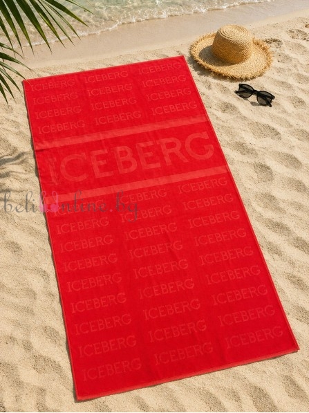 Плажна памучна хавлиена кърпа IGBERG ICE24, червен