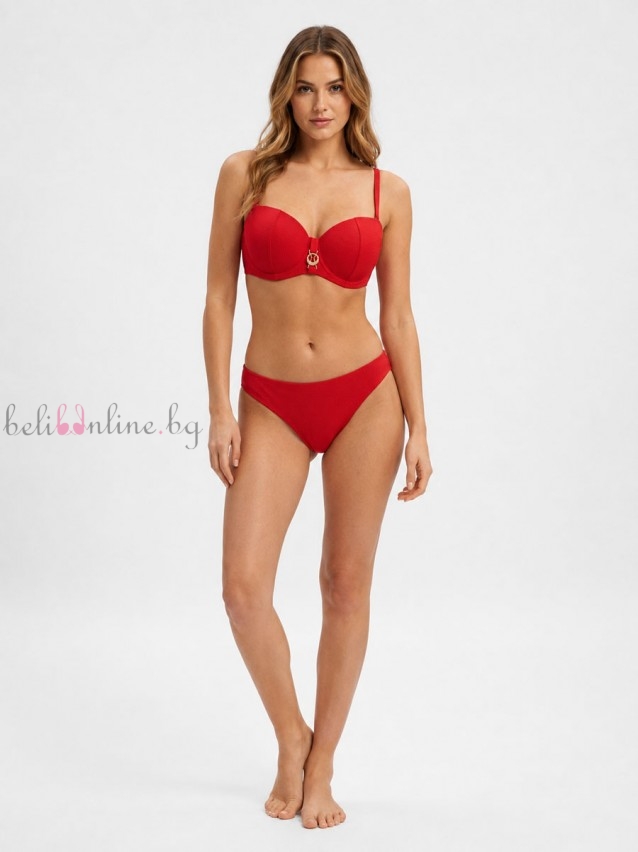 Бански комплект бриджитка с формовани чашки на банели и бикина LILLY FL49DU, DAIQUIRI, червен Бански комплект бриджитка с формовани чашки на банели и бикина LILLY FL49DU, DAIQUIRI, червен - Бански