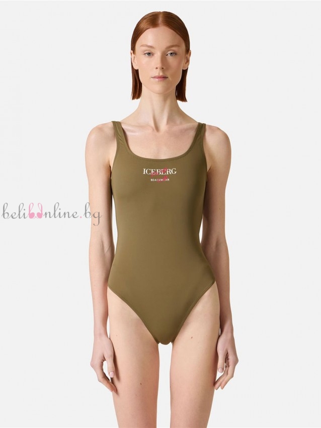 Цял бански костюм ICEBERG HERITAGE, olive - Бански
