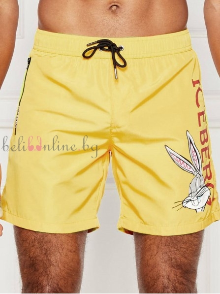 Мъжки плажни шорти ICEBERG ICE4MBM14, LOONEY TUNES, жълт