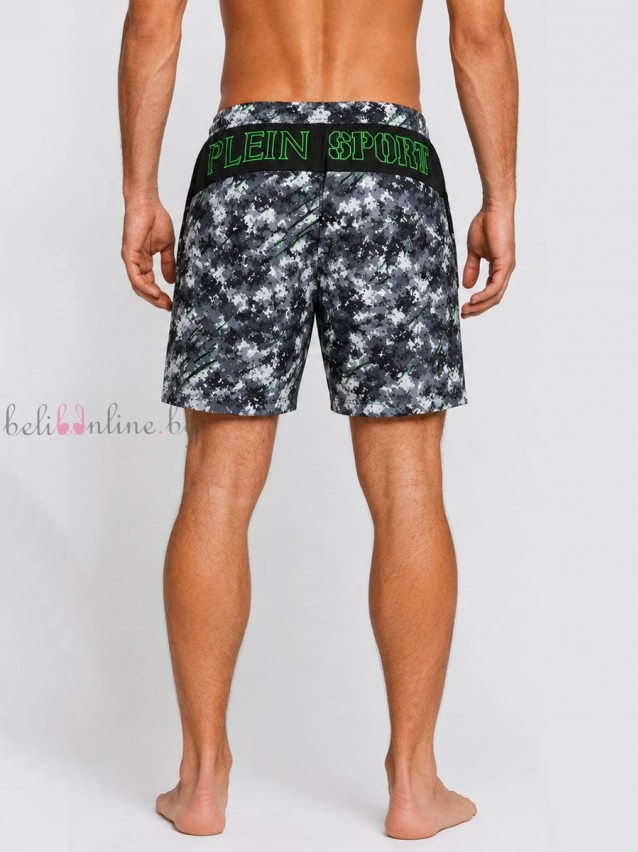 Мъжки плажни шорти PLEIN SPORT SWIM 0201 BLACK/WHITE Мъжки плажни шорти PLEIN SPORT SWIM 0201 BLACK/WHITE - Бански
