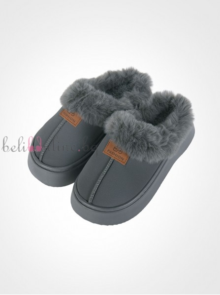 Дамски домашни чехли 7634, сив