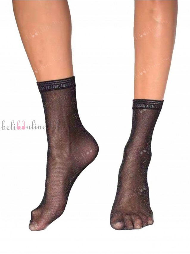 Дамски къси чорапи Gi&Gi 1387, черен/сребърен, one size - Чорапи и чорапогащници