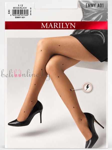 Фигурален чорапогащник с деликатен десен Marilyn Emmy A01, 20 DEN, телесен - Чорапи и чорапогащници