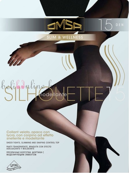 Дамски чорапогащник за оформяне на силуета OMSA SILHOUETTE 15 DEN, черен