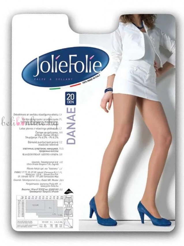 Полуматов чорапогащник с ограниител JolieFolie DANAE 20 DEN, черен - Чорапи и чорапогащници