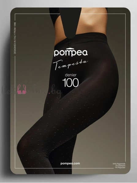 Плътен чорапогащник на брокатени точки Pompea TEMPESTA, 100 DEN