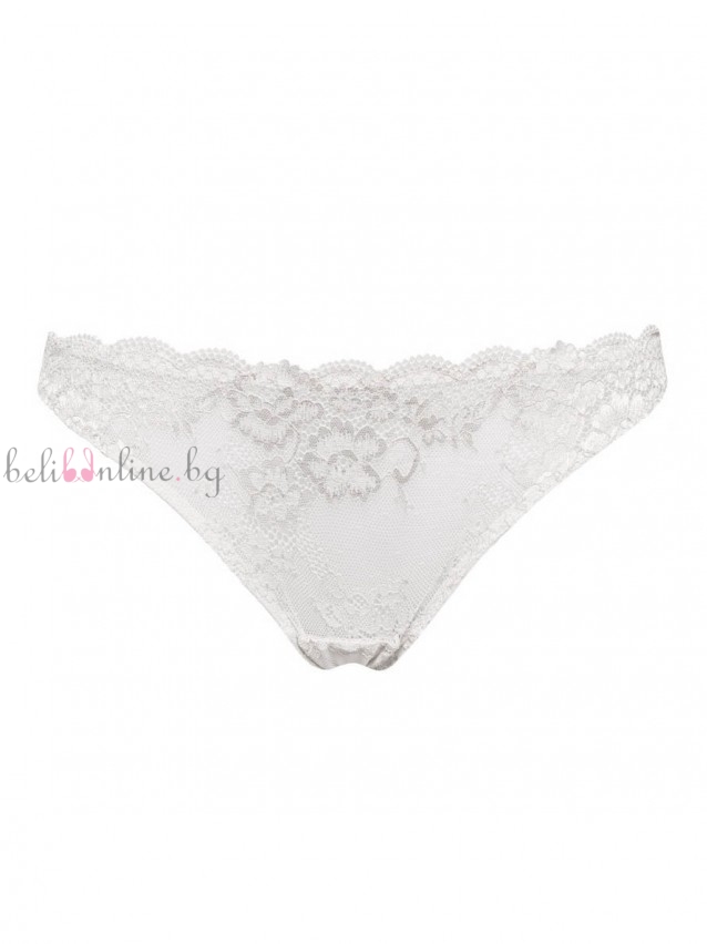 Бразилиана от дантела SieLei 2457, Wonder Lace, бял - Дамско бельо