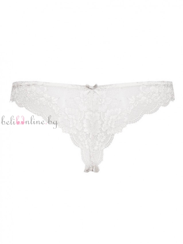 Бразилиана от дантела SieLei 2457, Wonder Lace, бял - Дамско бельо