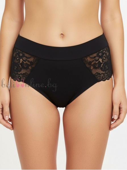 Дамска бразилиана от дантела и фин микрофибър Maris COLLECTION 324, черен