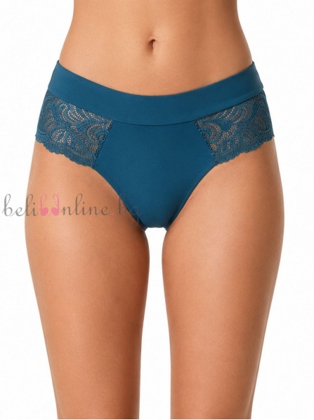 Дамска бразилиана от дантела и фин микрофибър Maris COLLECTION 324, петрол