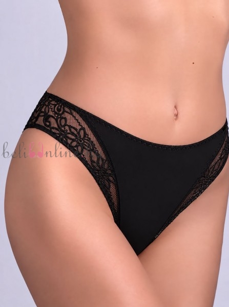 Дамска бразилиана от фин микрофибър и дантела Leilieve BY MANICARDI C5500, Liberty Line, черен Дамска бразилиана от фин микрофибър и дантела Leilieve BY MANICARDI C5500, Liberty Line, черен - Дамско бельо