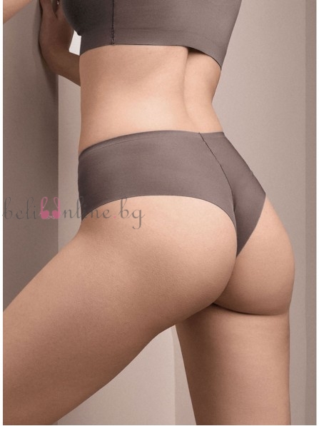 Лазерно рязана бразилиана от микрофибър с висока талия LORMAR 2444L PURE, TOUCH, brown