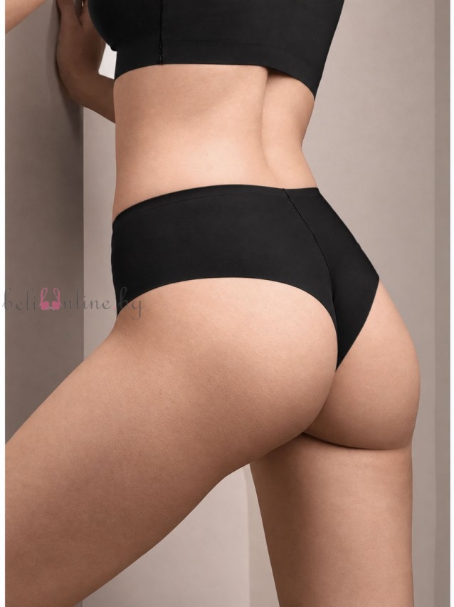 Лазерно рязана бразилиана от микрофибър с висока талия LORMAR 2444L PURE, TOUCH, nero - Дамско бельо