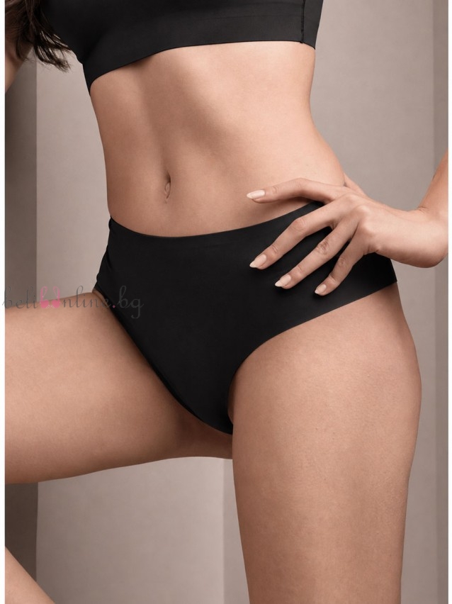 Лазерно рязана бразилиана от микрофибър с висока талия LORMAR 2444L PURE, TOUCH, nero - Дамско бельо
