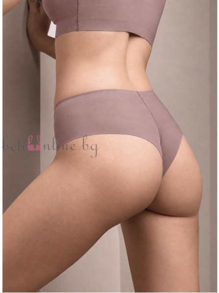 Лазерно рязана бразилиана от микрофибър с висока талия LORMAR 2444L PURE, TOUCH, toffee