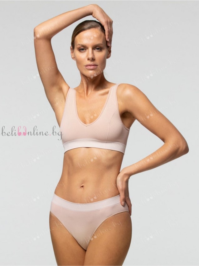 Безшевни дамски бикини Pompea Slip Ecofriendly, телесен - Дамско бельо