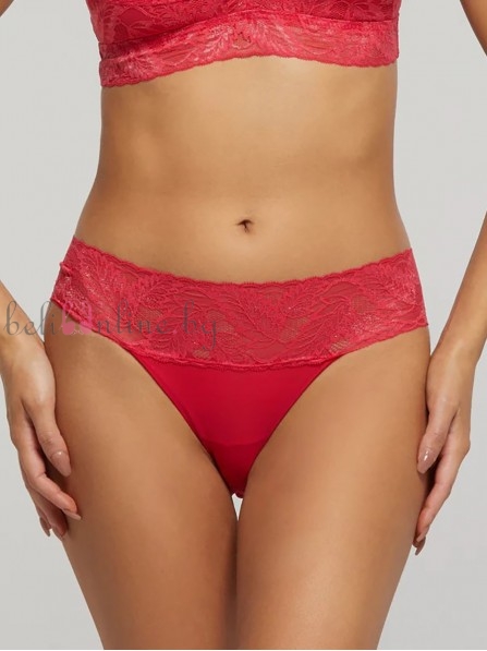 Бикина от дантела и двоен тюл за невидим ефект pompea Slip pizzo, fucsia