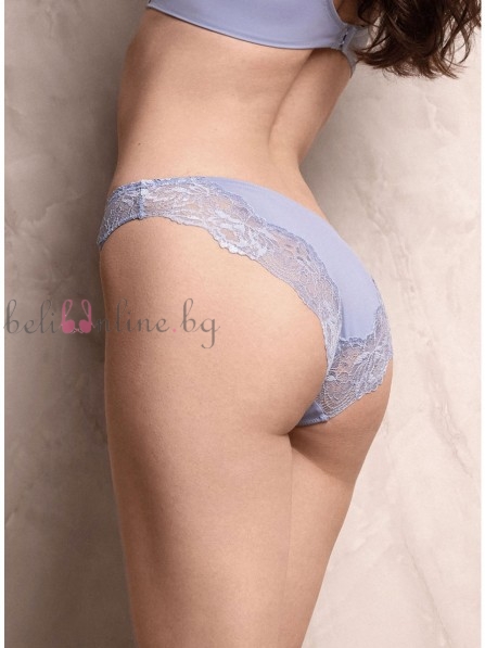 Дамски бикини от микрофибър и дантела LORMAR Slip Saten AL26, frost - Дамско бельо