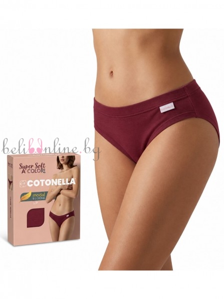 Дамски бикини от памук с модал Cotonella ADD71, bordeaux - Дамско бельо