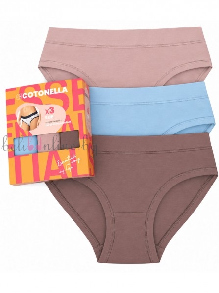 Комплект 3 броя памучни бикини Cotonella GD503, 7P100 - Дамско бельо
