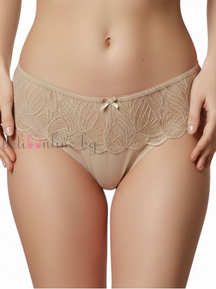 Бразилиана от микрофибър и дантела с ниска талия Maris COLLECTION 2125, пудра