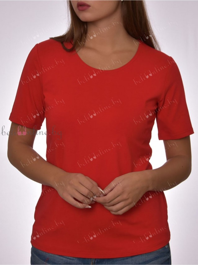 Дамска блуза с обло деколте и къси ръкави от памук Tyapti 0433, 2XL- 6XL - Дамско бельо