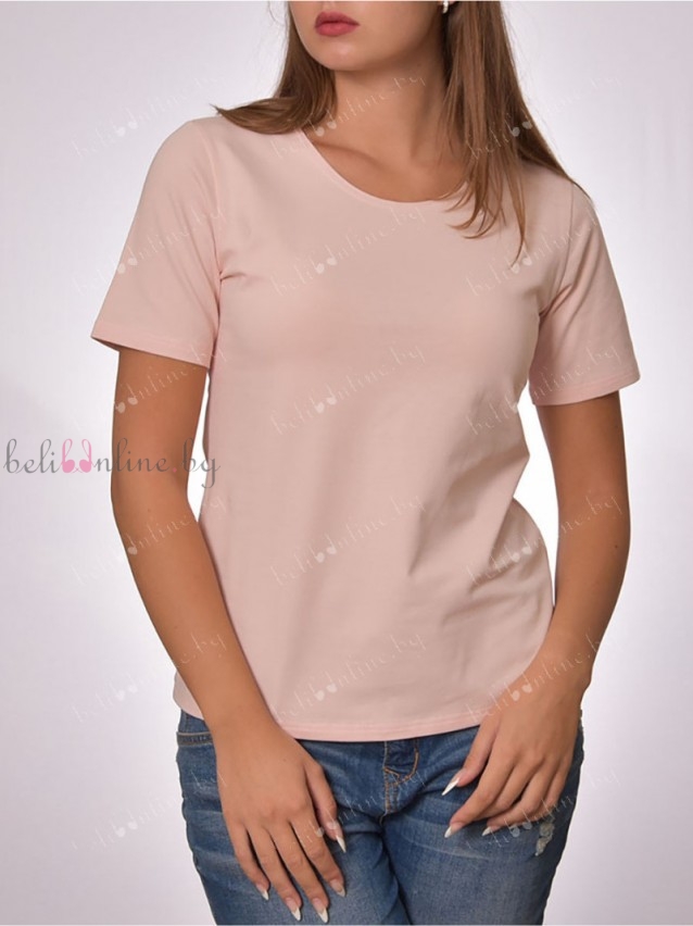 Дамска блуза с обло деколте и къси ръкави от памук Tyapti 0433, 2XL- 6XL - Дамско бельо