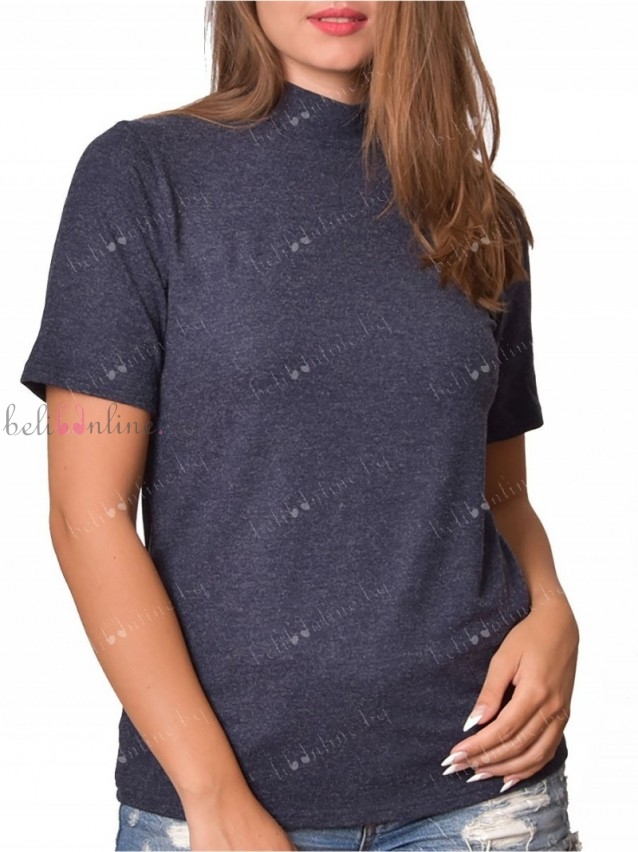 Вълнена дамска блуза полуполо с къси ръкави Tyapti 0429, 2XL-6XL - Дамско бельо