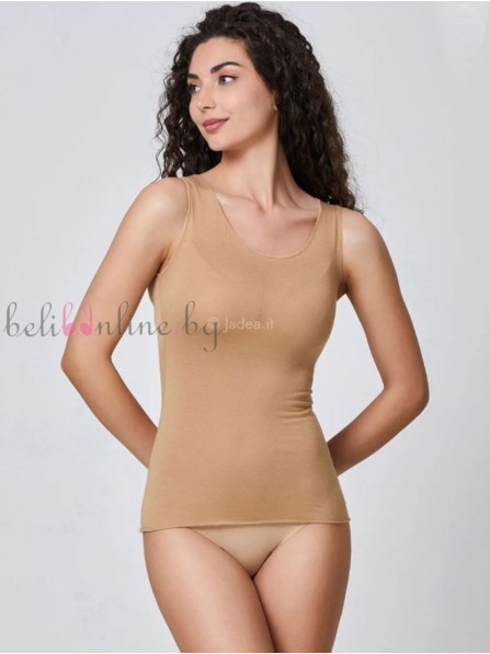 Корсаж с широки презрамки от кашмир и обло деколте Jadea 4709, cammello