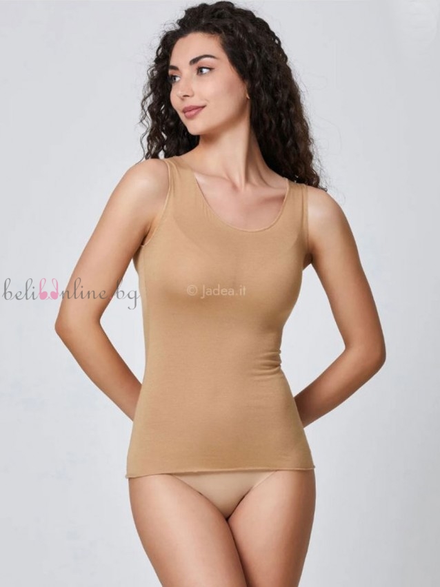 Корсаж с широки презрамки от кашмир и обло деколте Jadea 4709, cammello - Дамско бельо