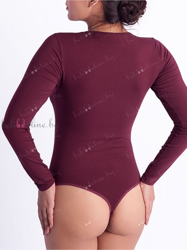 Боди прашка с дълъг ръкав и кръгло деколте Tyapti 0539, 2XL- 5XL - Дамско бельо
