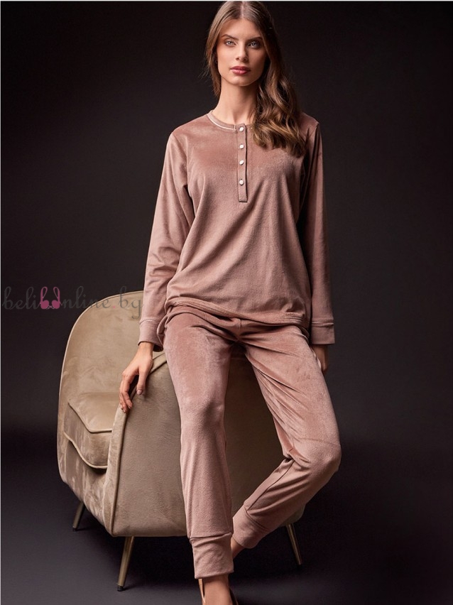 Дамска пижама от плюш LORMAR 653865, JACKET, bourbon - Дамско бельо
