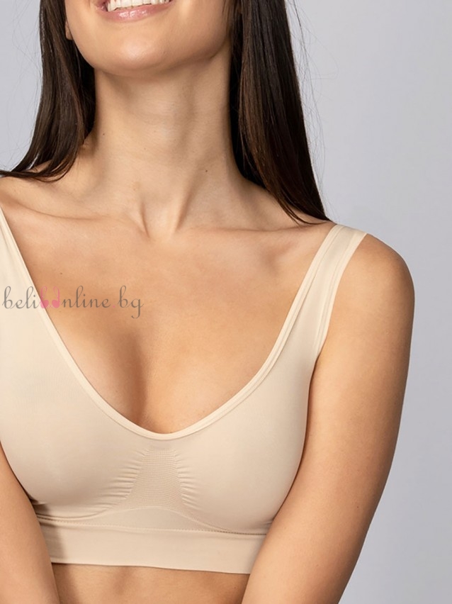 Оформящо безшевно бюстие с широки презрамки Intimidea Comfortbra Bodyeffect, телесен Оформящо безшевно бюстие с широки презрамки Intimidea Comfortbra Bodyeffect, телесен - Дамско бельо