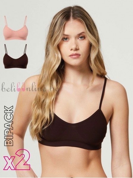 Комплект 2 броя безшевни бюстиета с тънки презрамки Pompea Seamless bralette 2