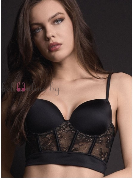 Дантелен корсет с формовани чашки на банели LORMAR 4548, CHARMING, nero Дантелен корсет с формовани чашки на банели LORMAR 4548, CHARMING, nero