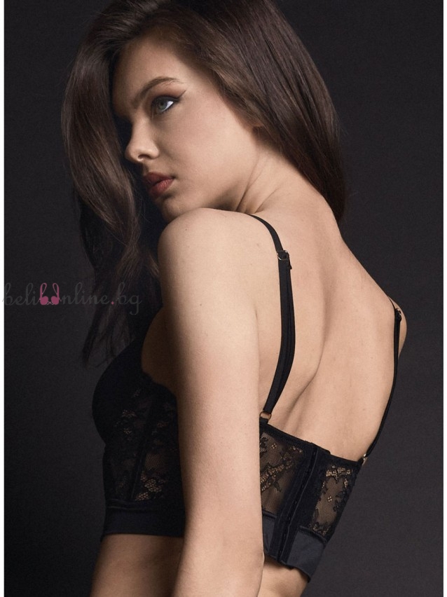 Дантелен корсет с формовани чашки на банели LORMAR 4548, CHARMING, nero Дантелен корсет с формовани чашки на банели LORMAR 4548, CHARMING, nero - Дамско бельо