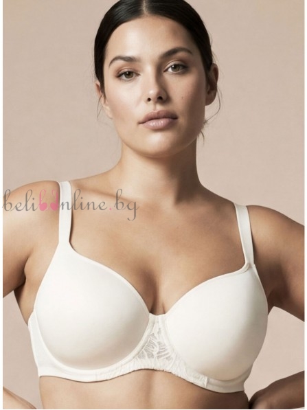 Сутиен балконет с формовани дишащи чашки на банели LORMAR ICONA 1452, UNICA LACE, milk