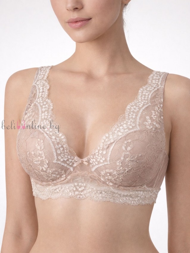 Сутиен бралет с формовани push- up чашки от дантела Leilieve BY MANICARDI C6168, Italian class, cipria Сутиен бралет с формовани push- up чашки от дантела Leilieve BY MANICARDI C6168, Italian class, cipria - Дамско бельо