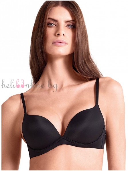 Сутиен с формовани push-up чашки без банели от микрофибър LORMAR DESIDERIO, черен Сутиен с формовани push-up чашки без банели от микрофибър LORMAR DESIDERIO, черен