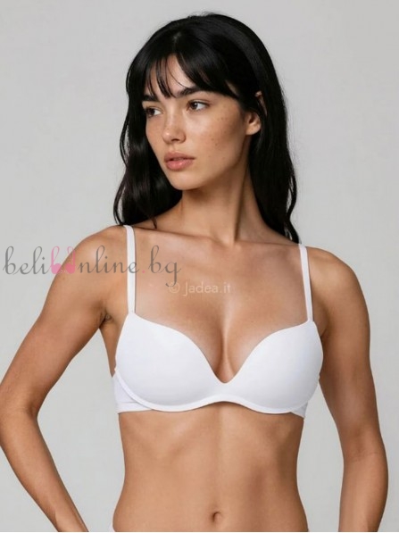 Сутиен с формовани super push-up чашки без банели от микрофибър Jadea FIAMMA, бял Сутиен с формовани super push-up чашки без банели от микрофибър Jadea FIAMMA, бял