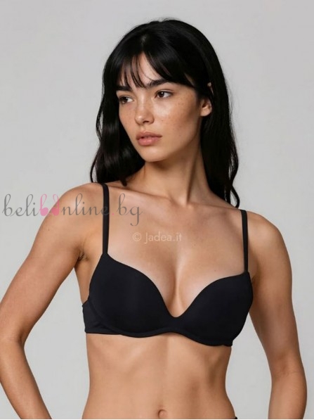 Сутиен с формовани super push-up чашки без банели от микрофибър Jadea FIAMMA, черен Сутиен с формовани super push-up чашки без банели от микрофибър Jadea FIAMMA, черен