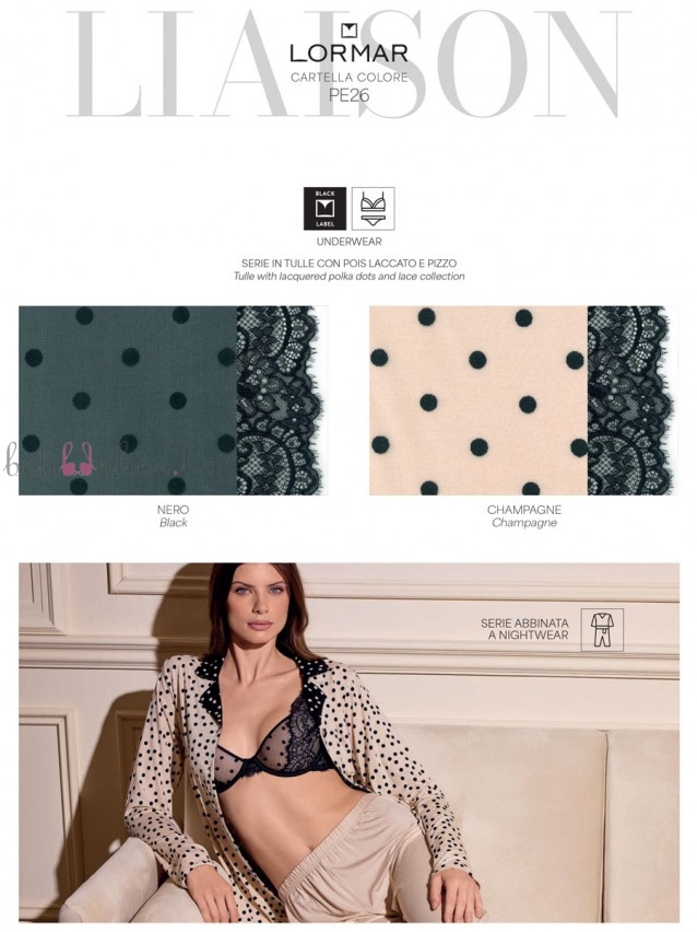 Сутиен с формовани double push-up чашки на банели LORMAR 4163, LIAISON, черен Сутиен с формовани double push-up чашки на банели LORMAR 4163, LIAISON, черен - Дамско бельо