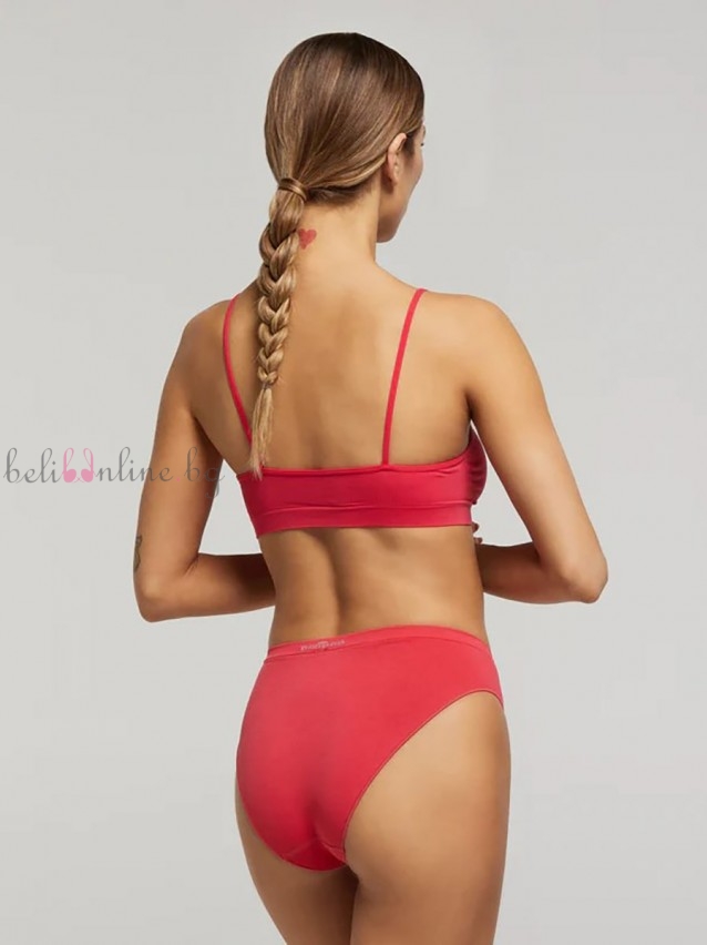 Безшевно бюстие с тънки презрамки от микрофибър pompea Brassiere Seamless Color, fucsia - Дамско бельо