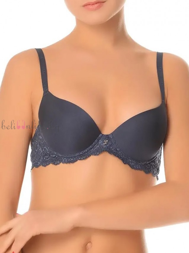 Сутиен с формовани push-up чашки на банели Leilieve 990, тъмносин - Дамско бельо