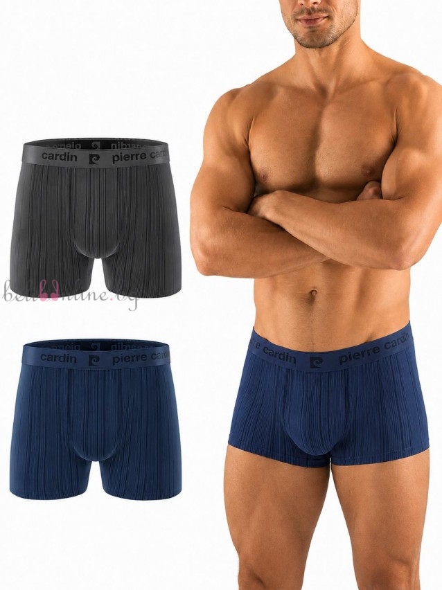 Комплект 2 броя мъжки боксери от микрофибър Pierre Cardin ANT/ASS2, blu, green - Мъжко бельо