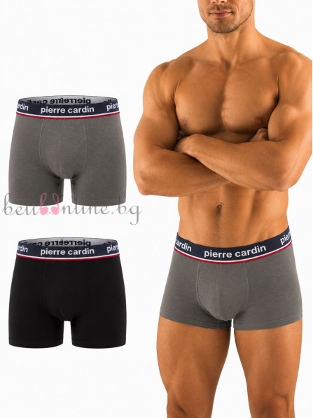 Комплект 2 броя мъжки боксери от памук Pierre Cardin BCX2/AS4T, черен/сив Комплект 2 броя мъжки боксери от памук Pierre Cardin BCX2/AS4T, черен/сив