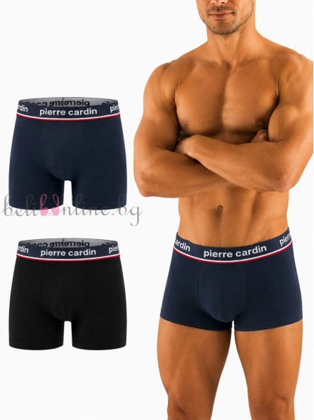 Комплект 2 броя мъжки боксери от памук Pierre Cardin BCX2/AS4T, черен/тъмносин Комплект 2 броя мъжки боксери от памук Pierre Cardin BCX2/AS4T, черен/тъмносин