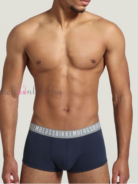 Комплект от 3 броя мъжки дизайнерски боксерки Bikkembergs BKK1UTR02TR, CLASSIC, тъмносин - Мъжко бельо
