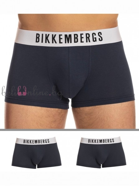Комплект от два броя памучни дизайнерски боксери BIKKEMBERGS 10, тъмносин Комплект от два броя памучни дизайнерски боксери BIKKEMBERGS 10, тъмносин